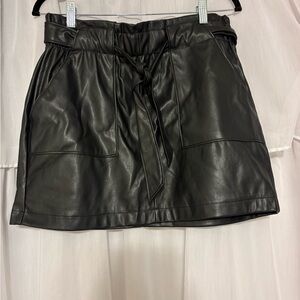 Ci Sono Black Faux Leather Mini Skirt